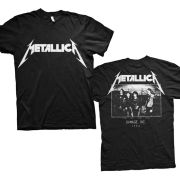 Metallica Unisex T-Shirt: Master of Puppets Photo (Black) (Back Print) (Medium)
